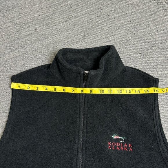 Kodiak Alaska Men's Fleece Vest Full zip-up Black Made in USA Size M - Picture 3 of 11